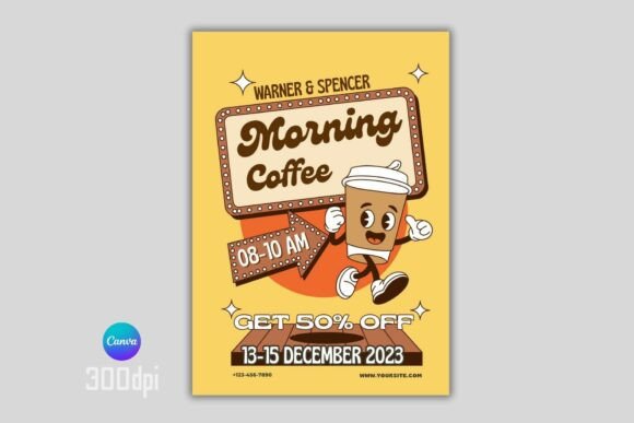 Editable Retro Café Poster
