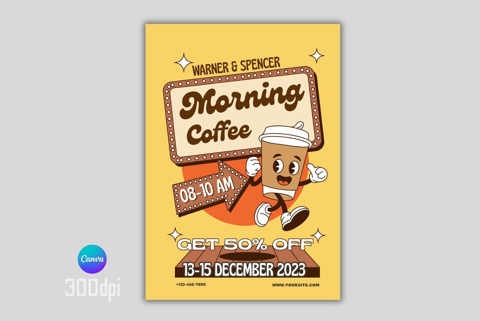 Editable Retro Café Poster