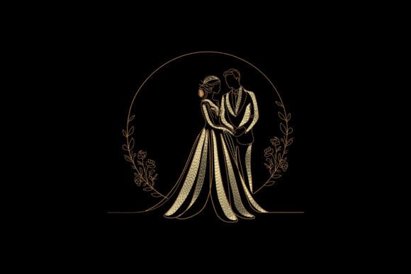 Elegant Groom and Bride Wedding Line