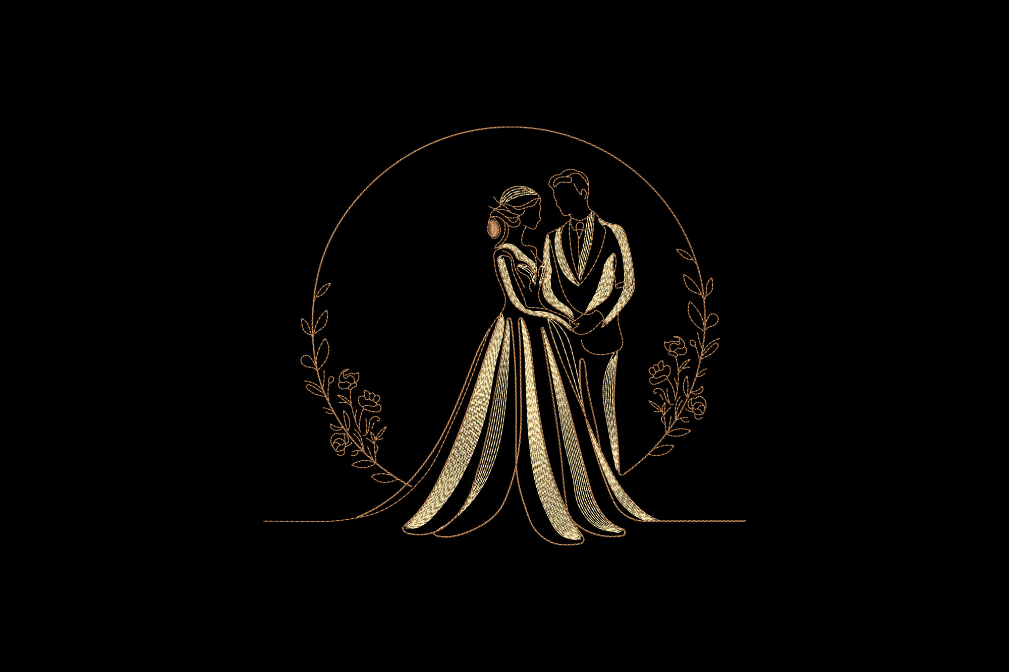 Elegant Groom and Bride Wedding Line