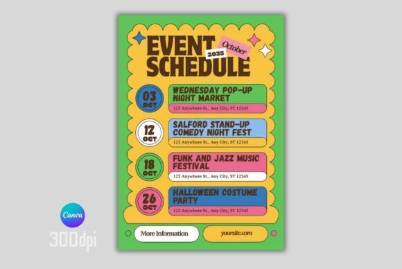 Event Schedule Poster Canva Template