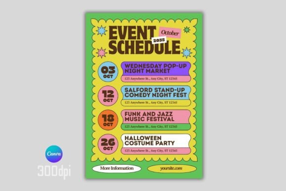 Event Schedule Poster Canva Template