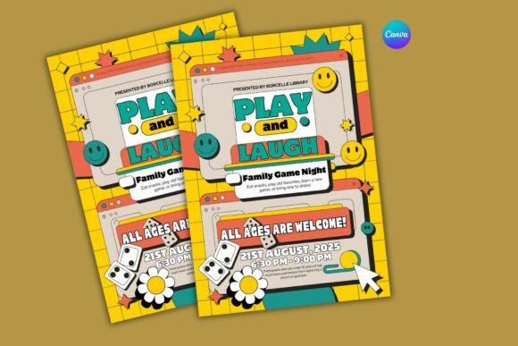 Family Game Night Poster Canva Template