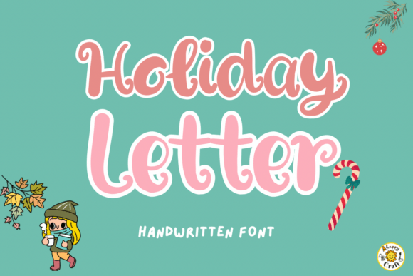 Holiday Letter Font PNG with transparent background - Preview 1