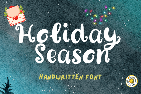 Holiday Letter Font PNG with transparent background - Preview 2
