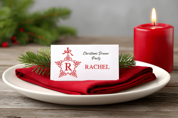 Holly Star Monogram Font PNG with transparent background - Preview 1