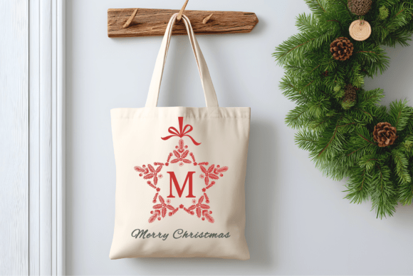 Holly Star Monogram Font PNG with transparent background - Preview 2