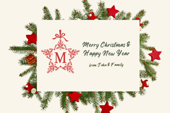 Holly Star Monogram Font PNG with transparent background - Preview 3