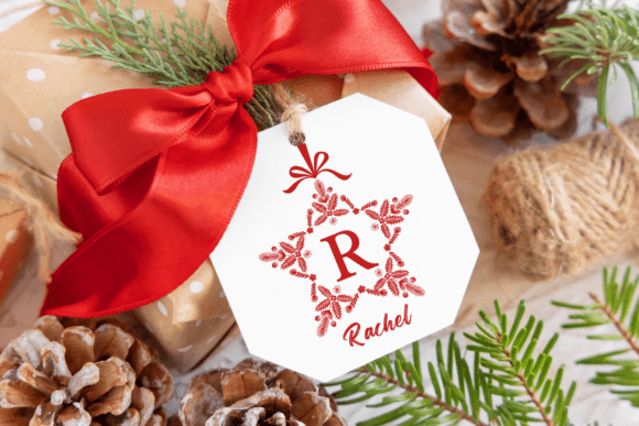 Holly Star Monogram Font PNG with transparent background - Preview 5