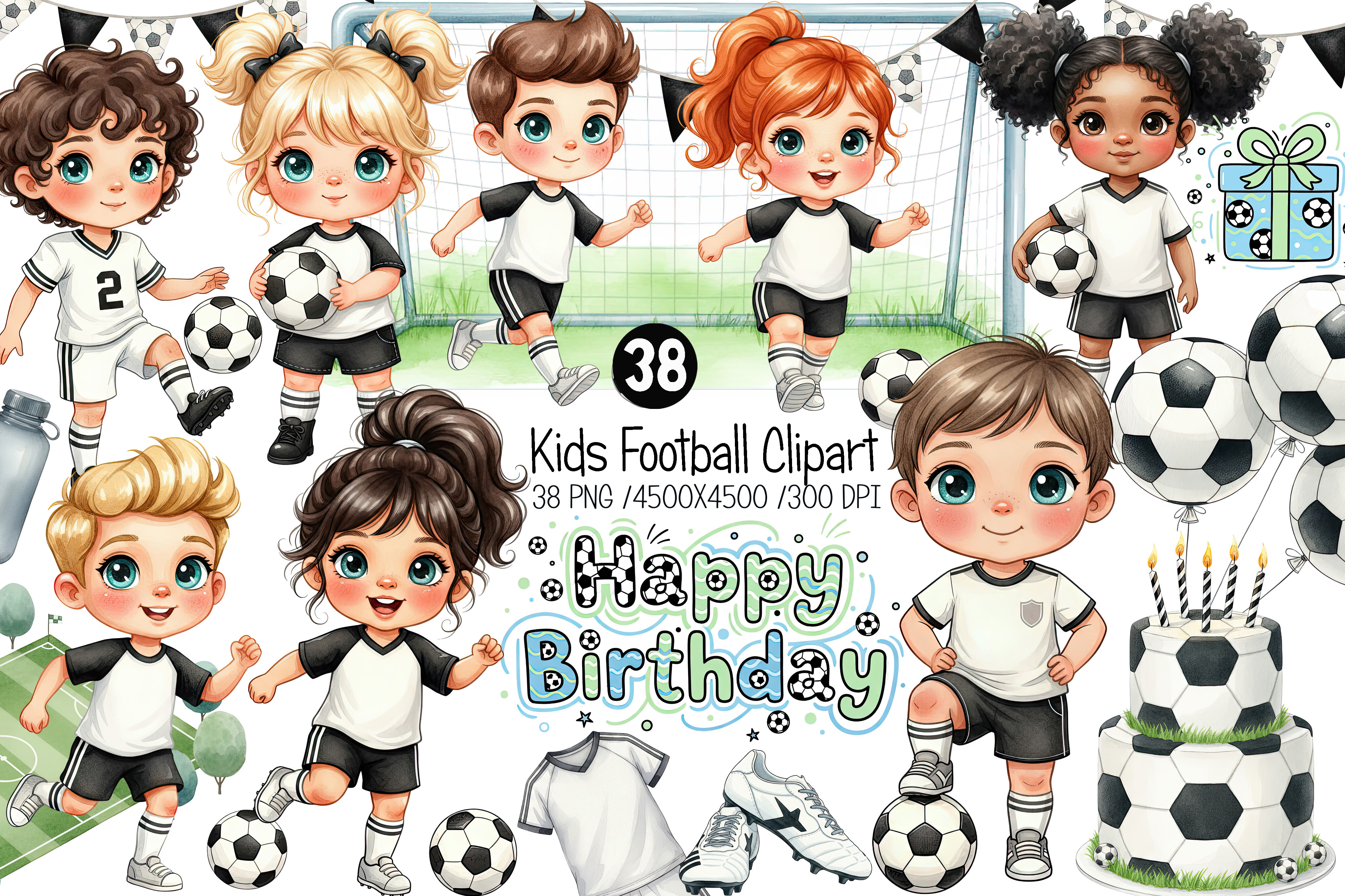 Kids Soccer Clipart, Football Clipart