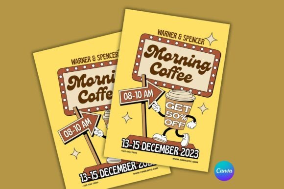 Morning Coffee Flyer Canva Template