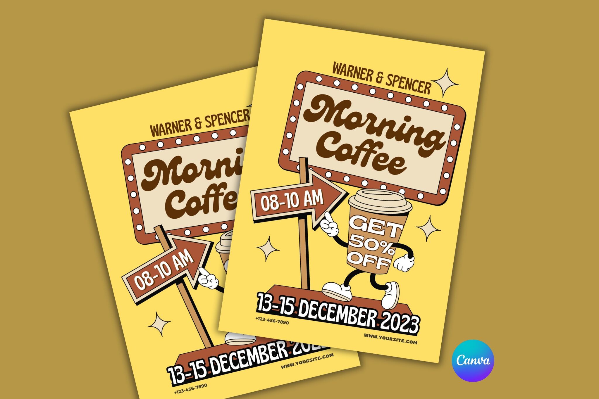 Morning Coffee Flyer Canva Template