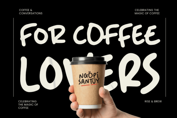 Ngopi Santuy Font PNG with transparent background - Preview 2