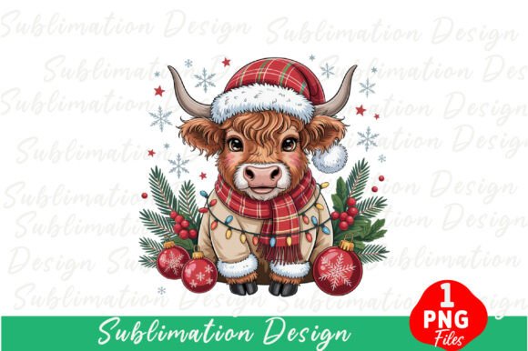 Patchwork Crochet Highland Cow Png