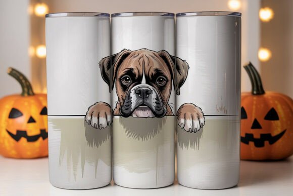 peeking boxer dog 20oz tumbler wrap sublimation design Cricut