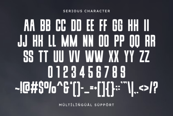 Serious Font PNG with transparent background - Preview 1
