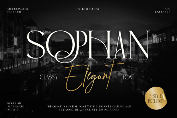 Sophan Elegant Font by Burntilldead preview