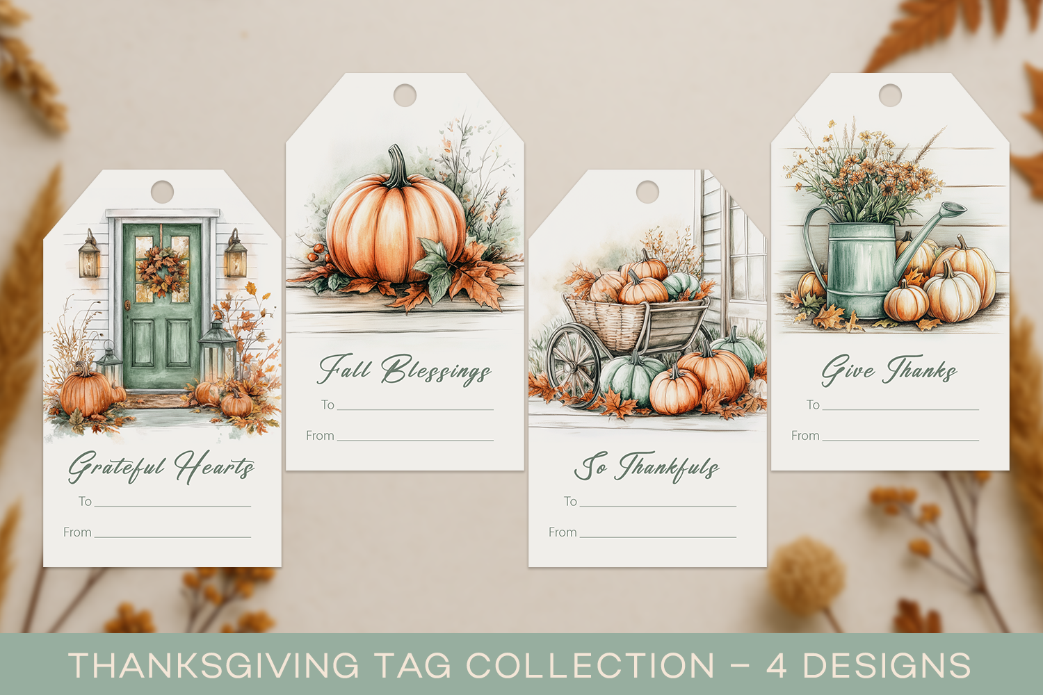 Thankful Autumn Gift Tags Set
