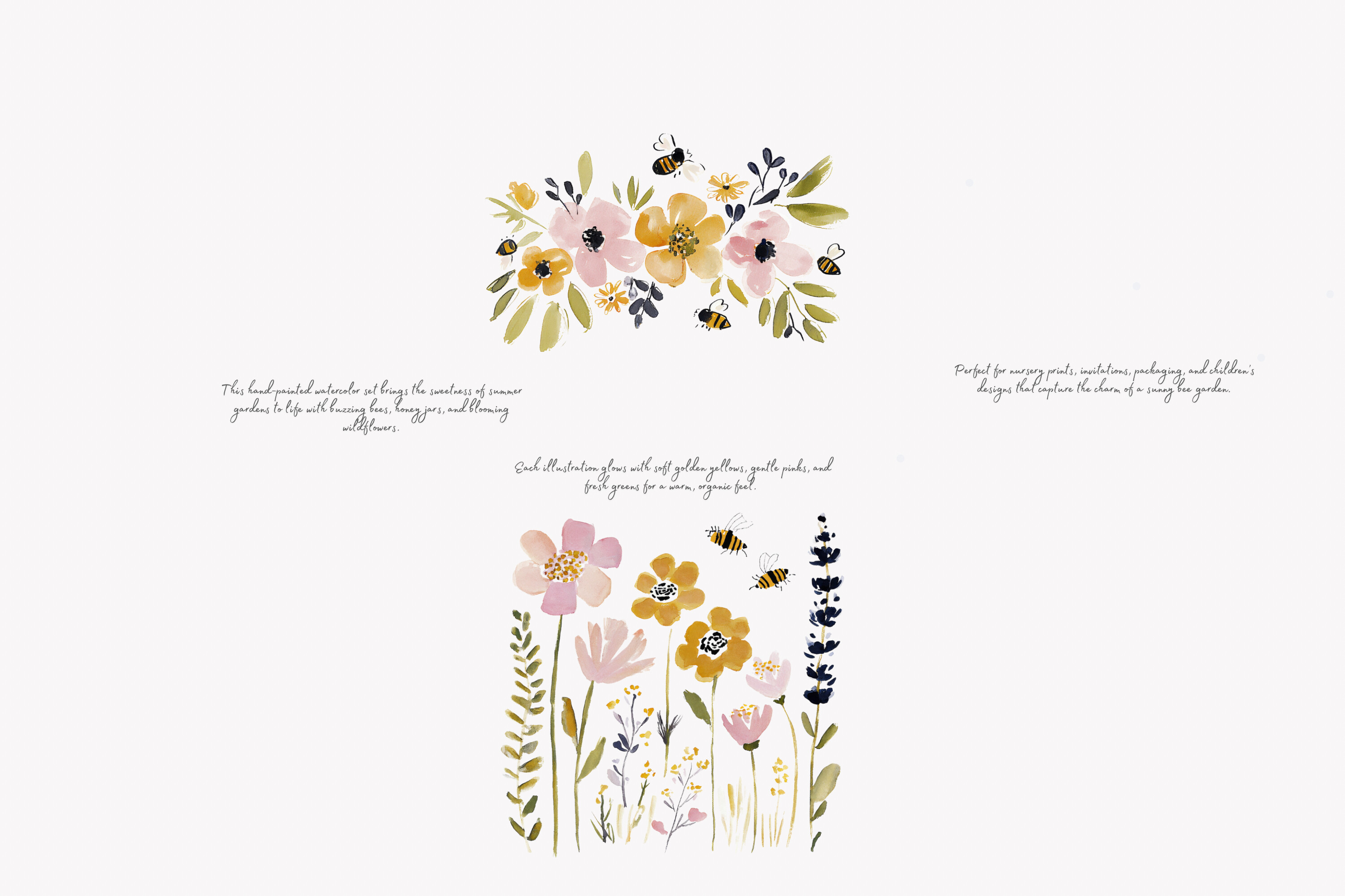 Charming Honey Bee Garden Clipart Set - photo 5