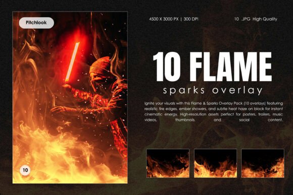 10 Flame Sparks Overlay