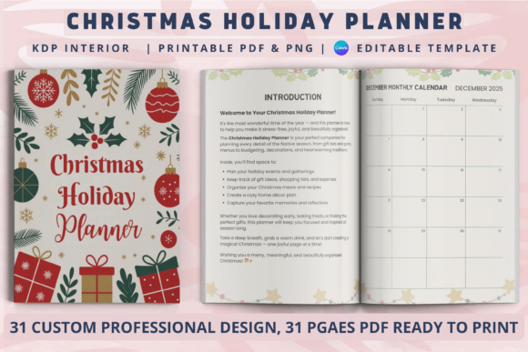 Christmas Holiday Planner | Kdp Interior