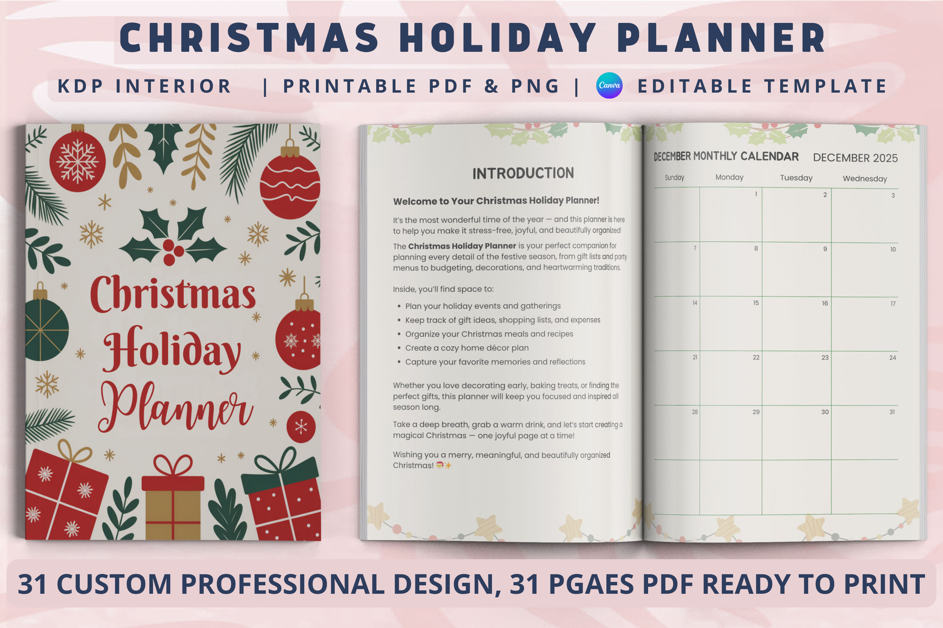 Christmas Holiday Planner | Kdp Interior