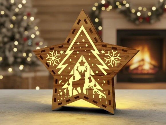 Christmas Star Candle Holder - Laser Cut laser cut file