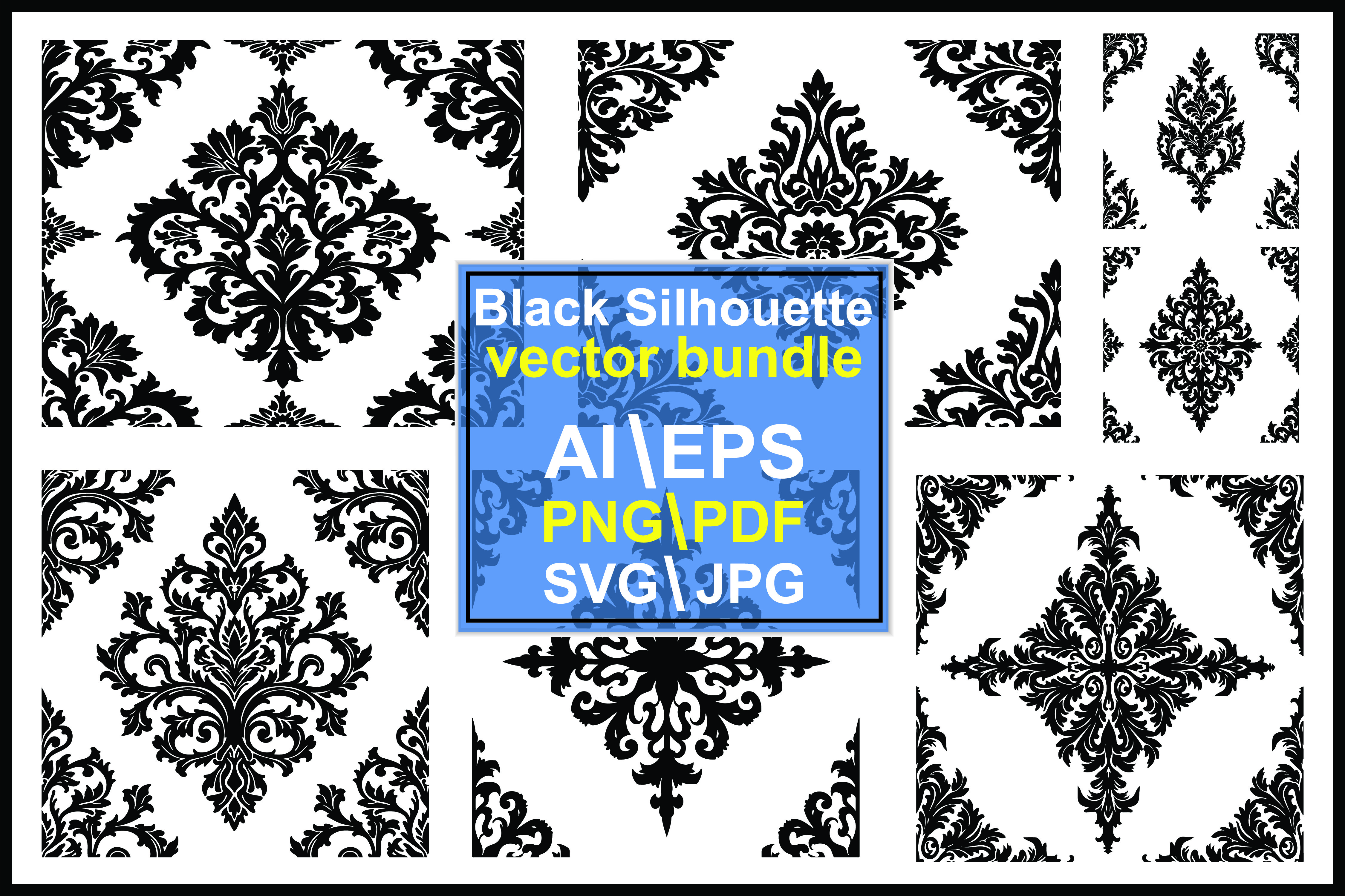 Collection Damask Ornaments Silhouette