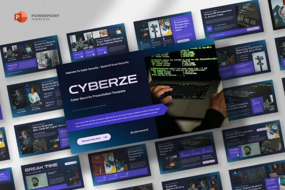 Preview of Cyber Security Powerpoint Template technology presentation template