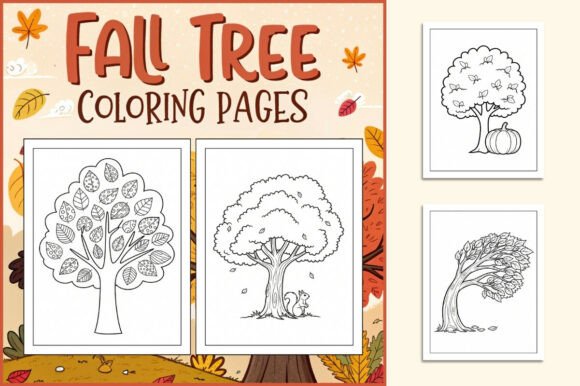 Fall Tree Coloring Pages for Kids