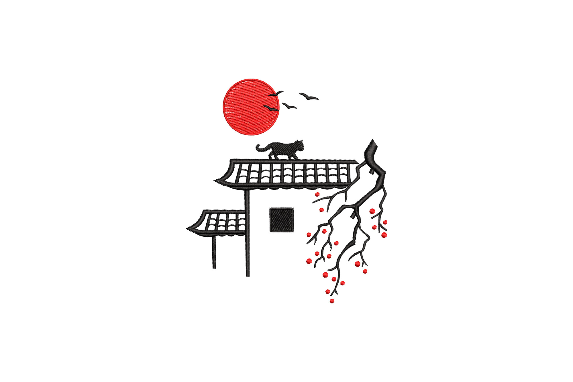 Japanese Temple with Cat