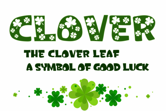 Luck Clover Font PNG with transparent background - Preview 1