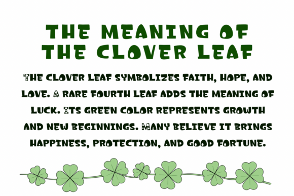 Luck Clover Font PNG with transparent background - Preview 2