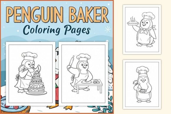 Penguin Baker Coloring Pages