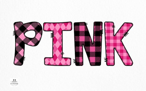 Plaid Pink Font font preview - 1