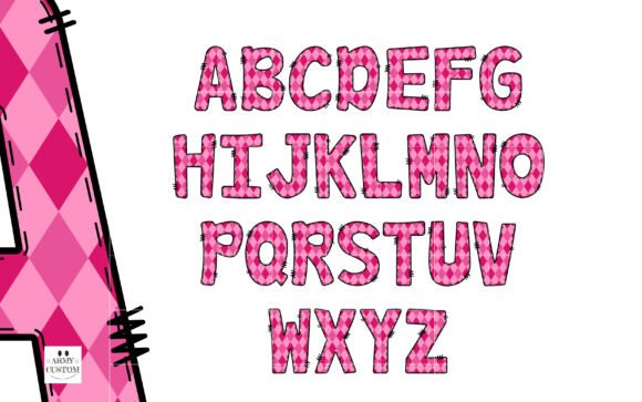 Plaid Pink Font font preview - 3