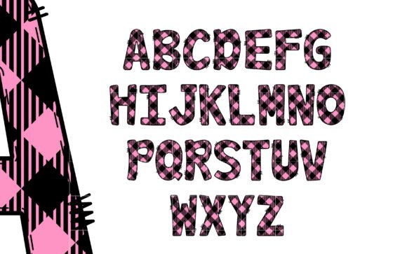 Plaid Pink Font font preview - 4