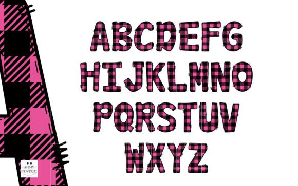 Plaid Pink Font font preview - 5