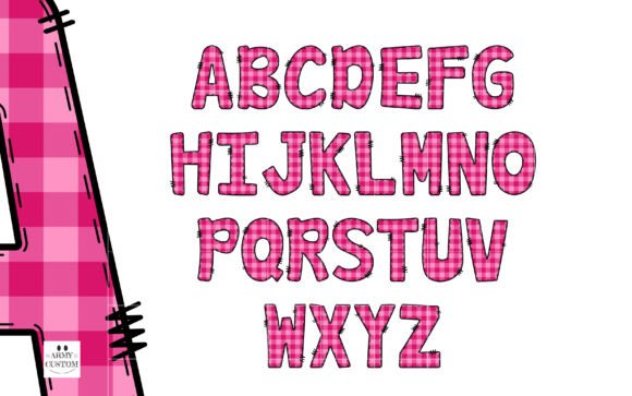 Plaid Pink Font font preview - 6