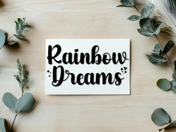 Rainbow Dreams Font PNG with transparent background - Preview 2