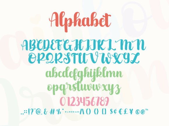 Rainbow Dreams Font PNG with transparent background - Preview 6