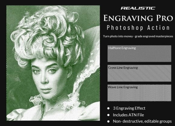 Realistic Engraving Pro Photoshop Action