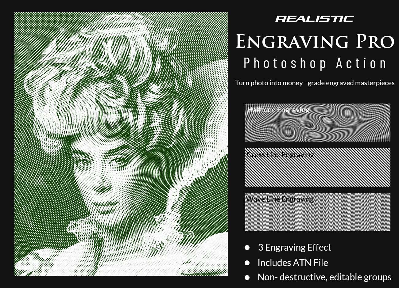 Realistic Engraving Pro Photoshop Action