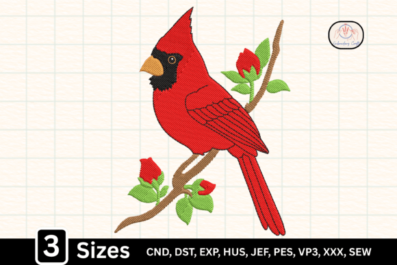 Red Cardinal Songbird on Branch