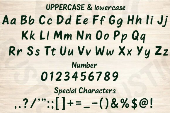 Rustic Brush Font PNG with transparent background - Preview 1