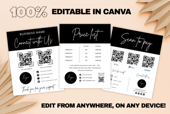 Small Business Qr Code Sign Template
