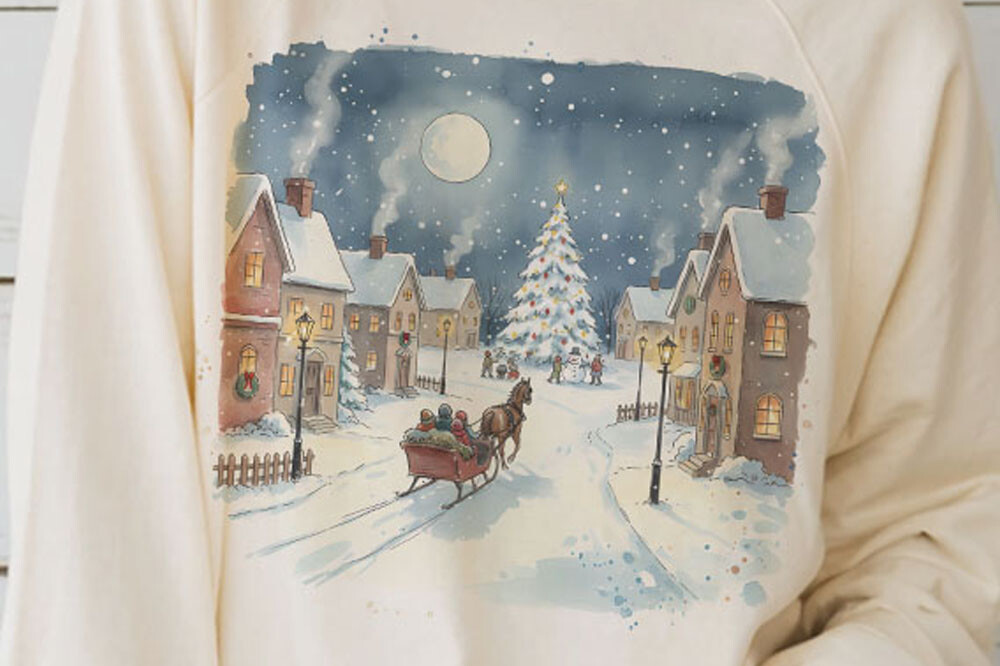 Victorian Christmas Village Clipart