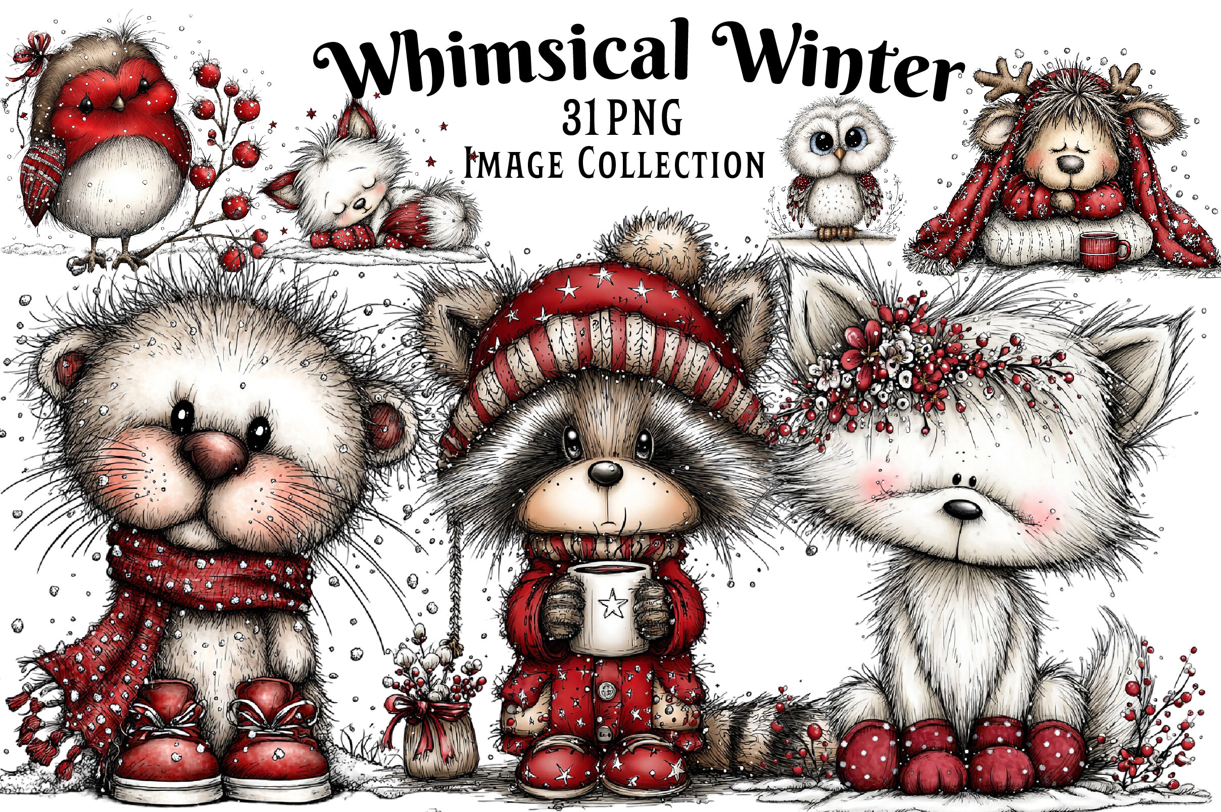 Whimsical Winter Clipart Graphic by Dream Creation · Creative Fabrica