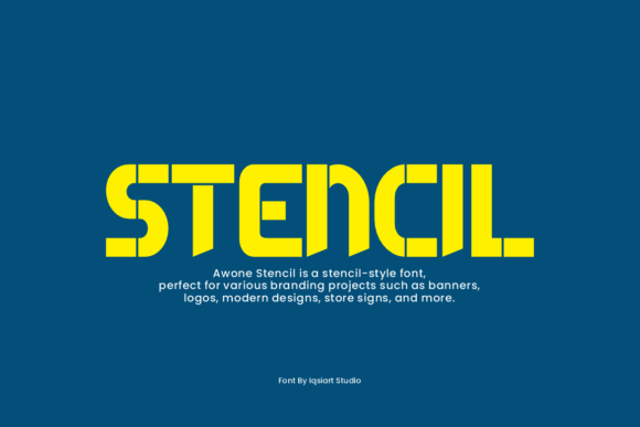 Awone Stencil Font - Preview 1