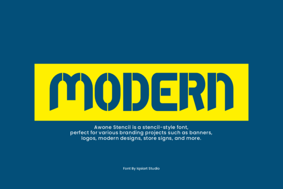 Awone Stencil Font - Preview 2